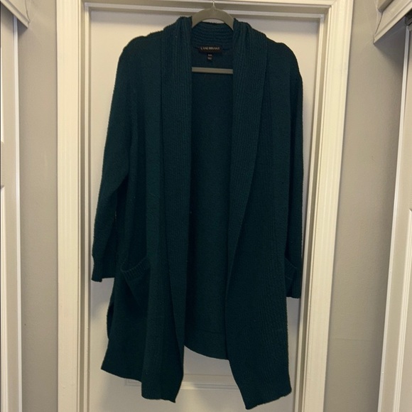Lane Bryant Green Cardigan Sweater Open Front Knit - Picture 1 of 7